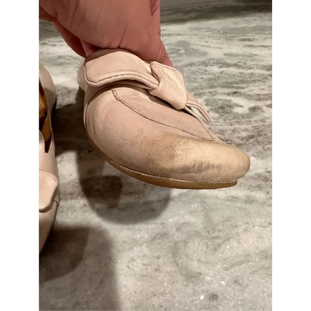 Born KHELK22 Blush Link Bow Flats Shoes Size 7.5